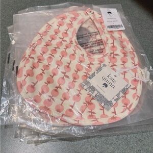 kate quinn Pink Floral Baby Bib - Soft Cotton Feeding Bib